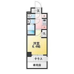 CREST TAPP浅間町 1Kの間取図画像