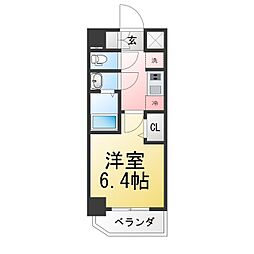 CREST TAPP浅間町 1Kの間取図画像