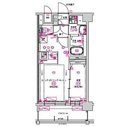 CREST TAPP浅間町 1LDKの間取図画像