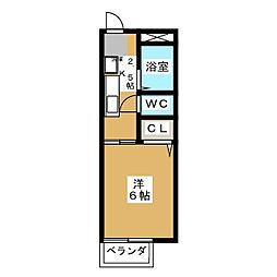 エイト名塚 1Kの間取図画像