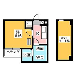TEODORA浅間町 1Kの間取図画像