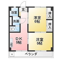 第三YMビル 2DKの間取図画像