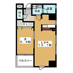 グランデ浄心 1LDKの間取図画像