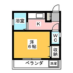 コートハウス1 1Kの間取図画像