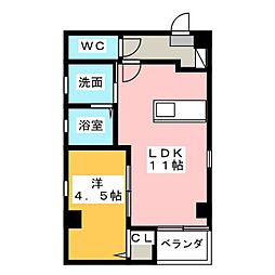ジェンティーレ浅間町1 1LDKの間取図画像