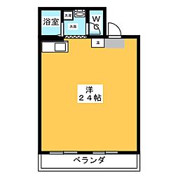 ノイエ・シュトラッセ山木田ビル ワンルームの間取図画像