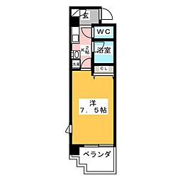 メゾンリジエール 1Kの間取図画像