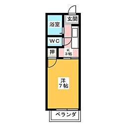 アルファー・エイト 1Kの間取図画像
