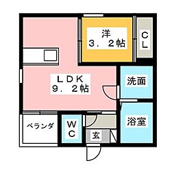 レガリストシャルマン 1LDKの間取図画像