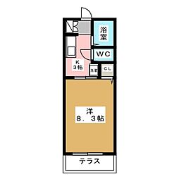 ウエストヴィレッジ 1Kの間取図画像