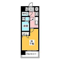 UURコート名古屋名駅 1Kの間取図画像