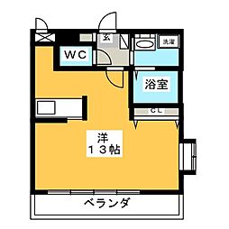グレーシア城西 ワンルームの間取図画像