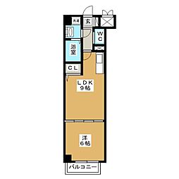 HF名駅北レジデンスEAST 1LDKの間取図画像