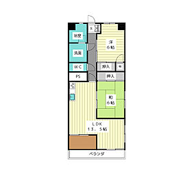 香月マンション 2LDKの間取図画像