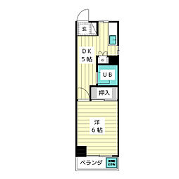 西里ハイツ 1DKの間取図画像