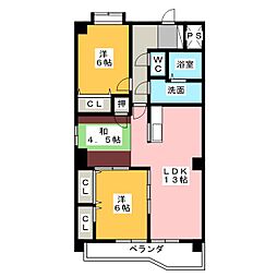 レジデンス栄光 3LDKの間取図画像