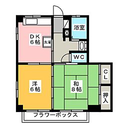 メゾンHero 2DKの間取図画像