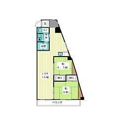 ファミリーハイツ柴田 2LDKの間取図画像