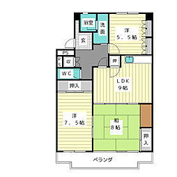セリーヌ高針台二号館 3LDKの間取図画像