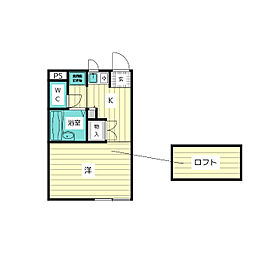 レオパレス向台 1Kの間取図画像