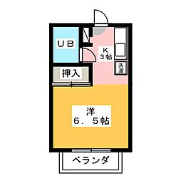 タウン唐山A ワンルームの間取図画像