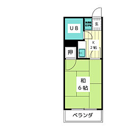 神明ハイツ 1Kの間取図画像