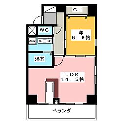 サン・東山公園ウエスト 1LDKの間取図画像