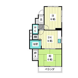 MTGハウス 2DKの間取図画像