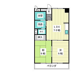アモール高針 2LDKの間取図画像
