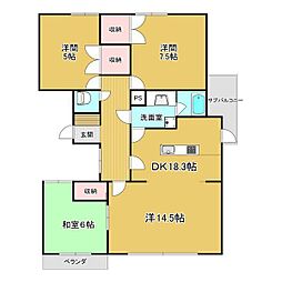 リポーズオン一社 3LDKの間取図画像