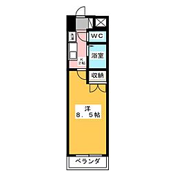 サンセイハイツ社台 1Kの間取図画像