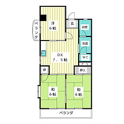 メゾン猪高台 3DKの間取図画像