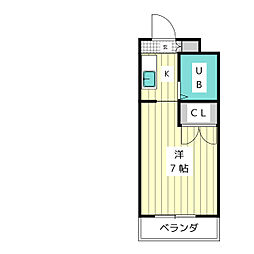ジョアメゾン神里 ワンルームの間取図画像