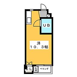 東山レジデンス ワンルームの間取図画像