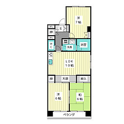 サンヒルズ極楽 3LDKの間取図画像