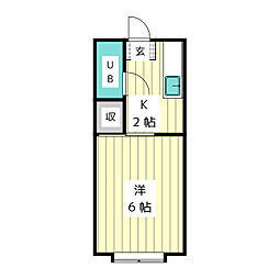 エレガンス名東 1Kの間取図画像
