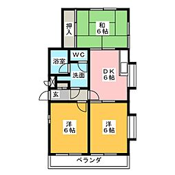 フォート・イエローストーン 2LDKの間取図画像