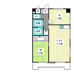 アイリス勢子坊 2LDKの間取図画像