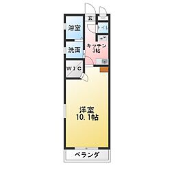 K2OKASANB.参番館 1Kの間取図画像
