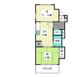 MTGハウス 2DKの間取図画像