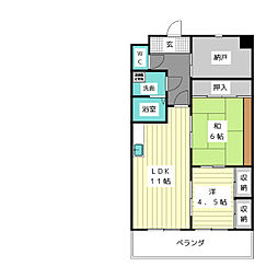 ラフィーネ牧の原 2SLDKの間取図画像