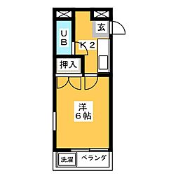 アッツ千代田橋ハイツ 1Kの間取図画像