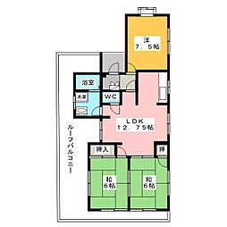グリーンシャトー赤坂 3LDKの間取図画像