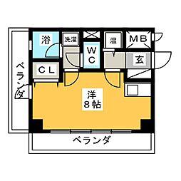 グリーンヒルズ猫洞 ワンルームの間取図画像