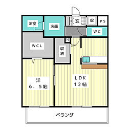 シェモア 1LDKの間取図画像