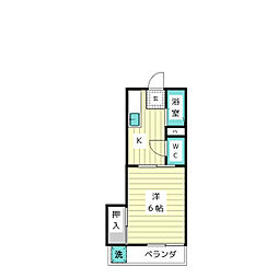 アルス極楽C 1Kの間取図画像
