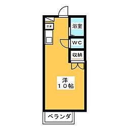 レーベン山の手 ワンルームの間取図画像