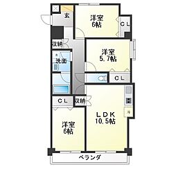 URBANSQUARE3 3LDKの間取図画像