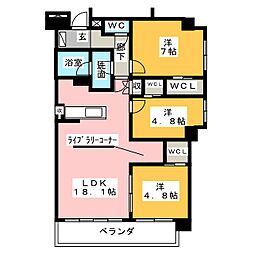 オルムコート藤が丘 3LDKの間取図画像