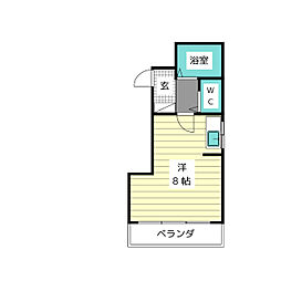 ハイツ牧の原 ワンルームの間取図画像